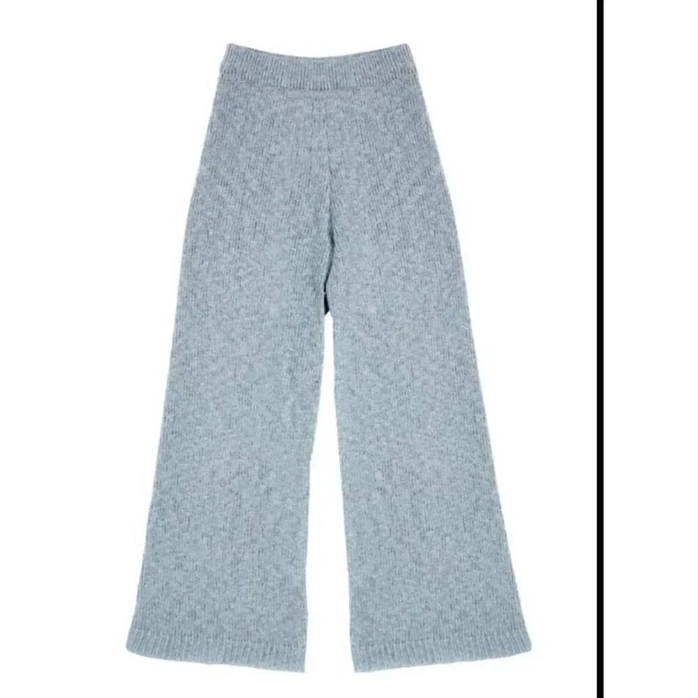 REFORMATION Isle Pants baby Blue Fuzzy Knit pants Size Medium